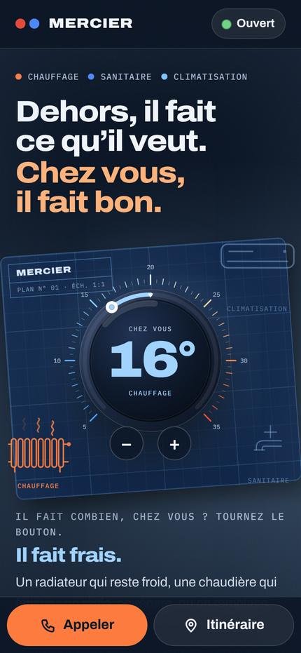Le même site sur un téléphone.