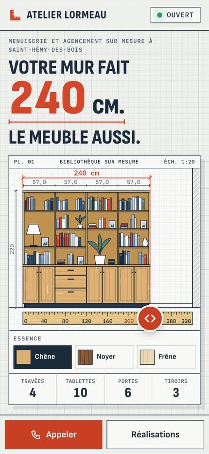Le même site sur un téléphone.